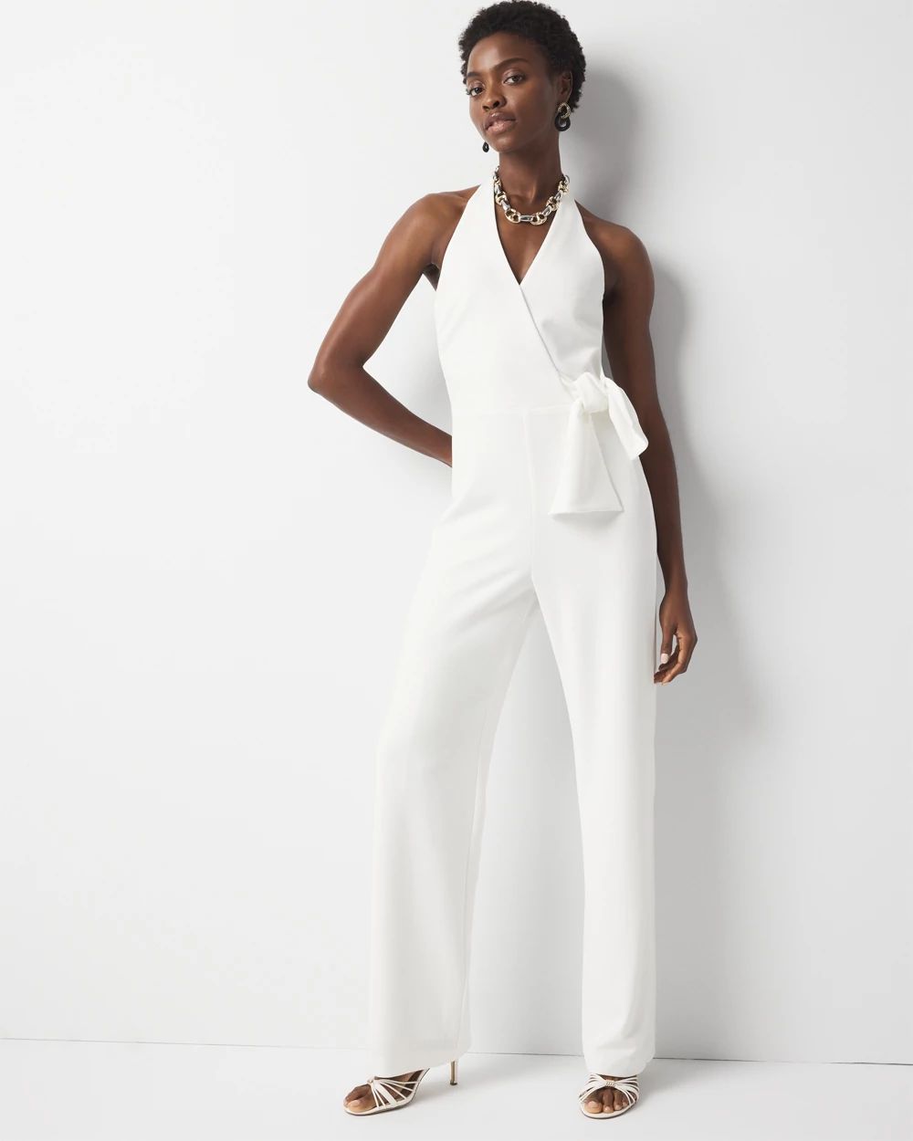Tie Waist Halter Jumpsuit | White House Black Market